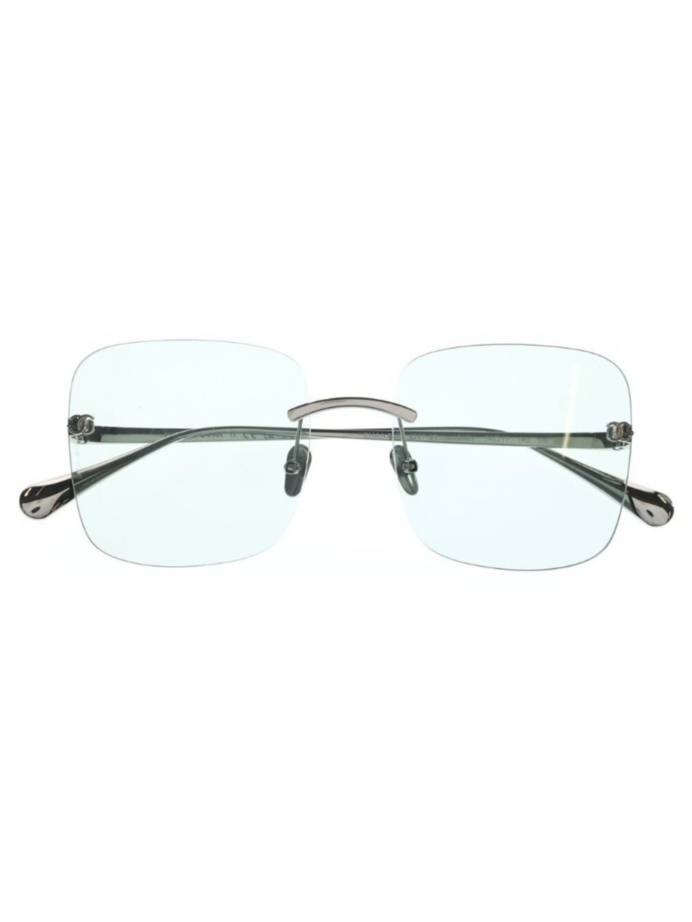 Chanel Sunglasses Square Shape Silver 54 Eyewear